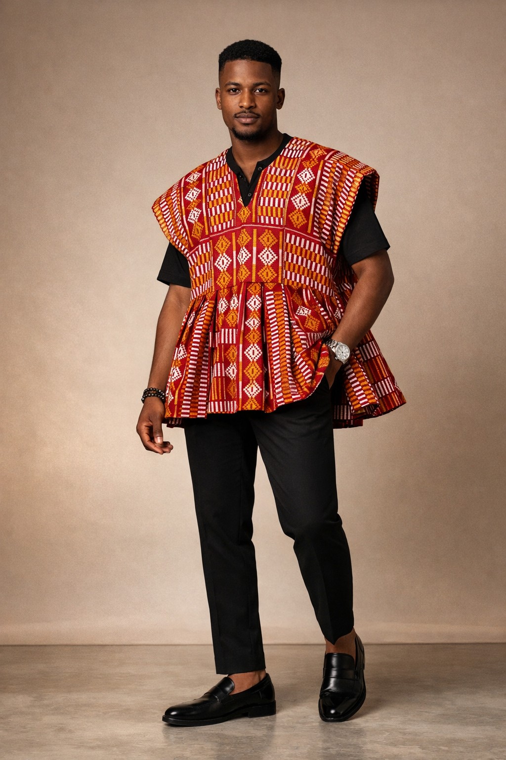 Ghanaian artisan handcrafting a product in a small workshop