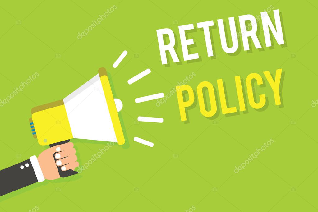 Happy customer holding a box with a returns symbol