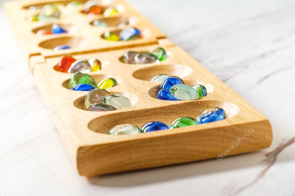 Colourful multi-strand recycled glass bead necklace