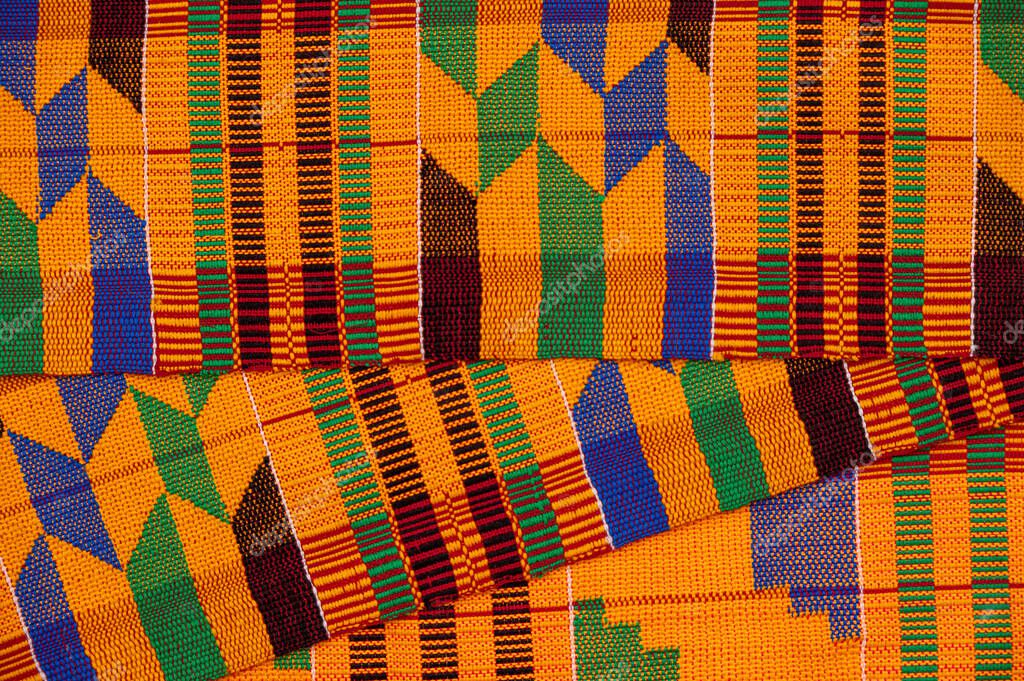 Folded Kente print everyday cotton wrapper