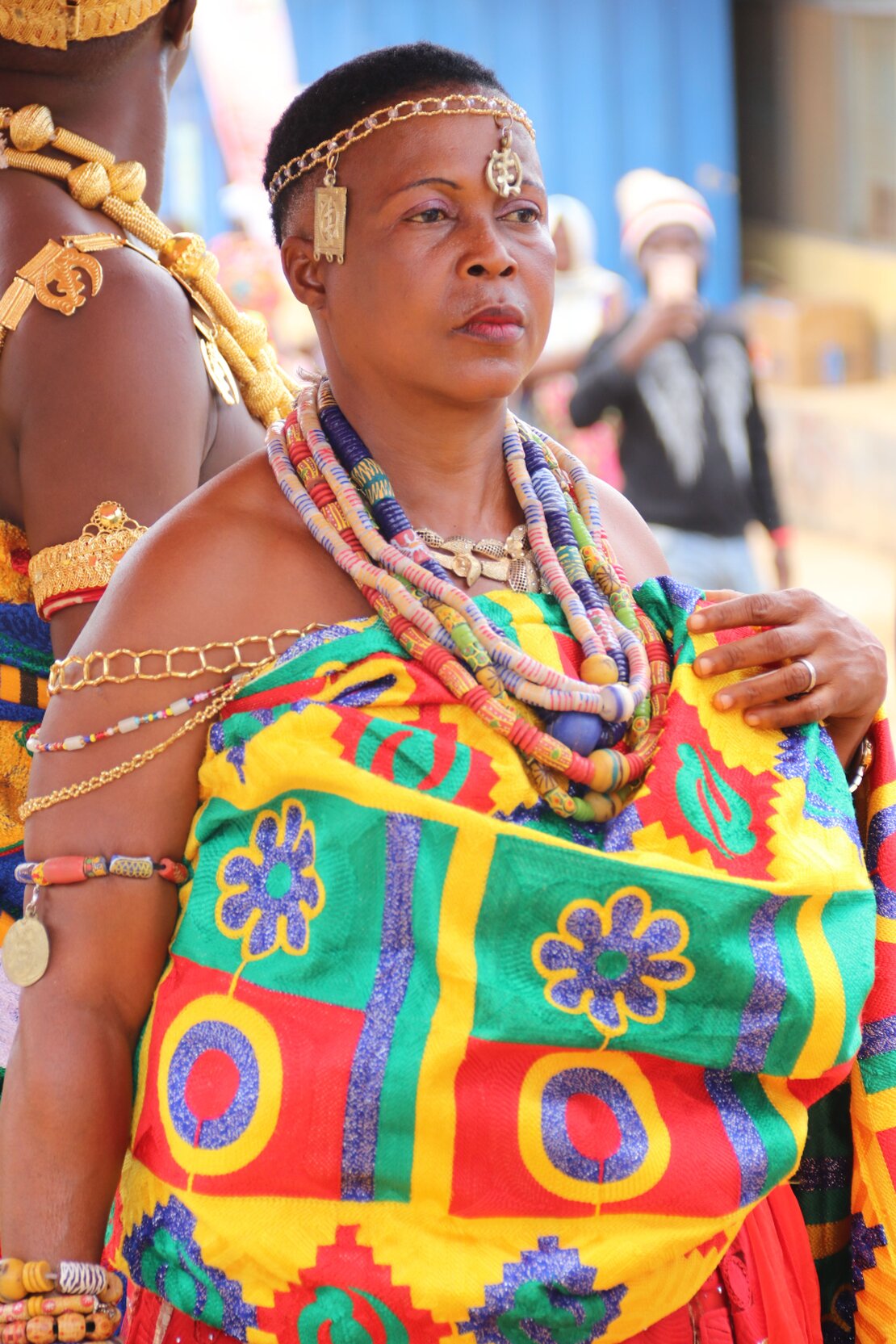 Models wearing colourful African print outfits from WEAR Ghana